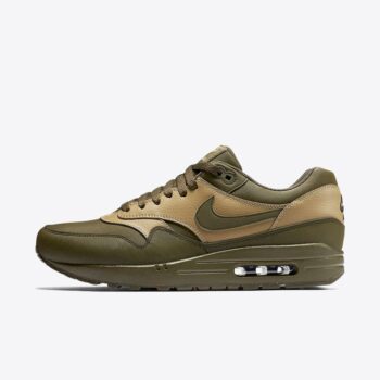 Nike Air Max 1 LTR Premium Dark Loden 705282-300 side view.